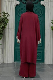  Claret Red Hijab For Women Triple Suit 5237BR - 2