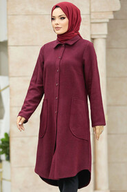  Claret Red Hijab Turkish Tunic 5951BR - 1