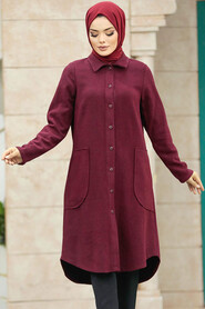  Claret Red Hijab Turkish Tunic 5951BR - 3