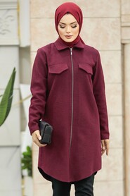  Claret Red Islamic Clothing Tunic 5944BR - 2