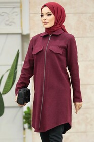  Claret Red Islamic Clothing Tunic 5944BR - 1