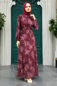  Claret Red Long Dress 279079BR - 1