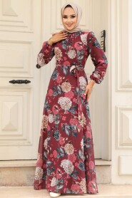  Claret Red Long Sleeve Dress 279083BR - 2