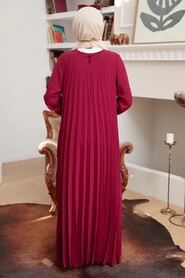  Claret Red Muslim Long Dress Style 76840BR - 2