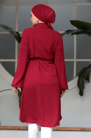  Claret Red Plus Size Tunic 21095BR - 3