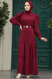  Claret Red Women Dress 5883BR - 1