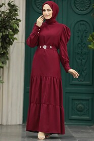  Claret Red Women Dress 5883BR - 2