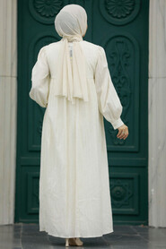  Cream Long Sleeve Dress 19091KR - 3