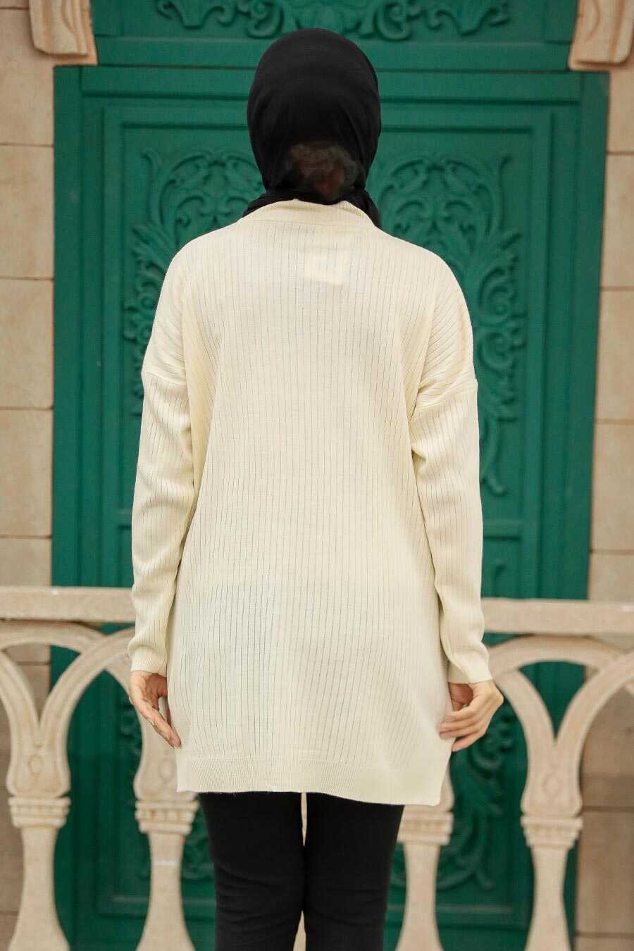 Neva Style - Crem Knitwear Muslim Tunic 20132KR