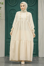  Crem Muslim Dress 8959KR - 1