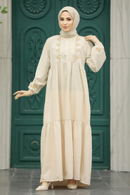  Crem Muslim Dress 8959KR - 2