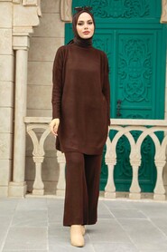  Dark Brown High Quality Knitwear Dual Suit 3413KKH - 1
