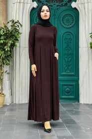  Dark Brown Hijab Dress 18130KKH - 2