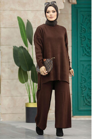  Dark Brown Women Knitwear Dual Suit 34341KKH - 2
