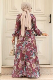  Dark Dusty Rose Long Sleeve Dress 279083KGK - 3