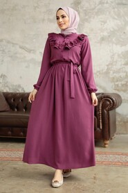  Dark Dusty Rose Long Sleeve Dress 616KGK - 1