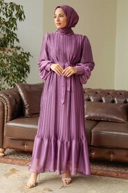  Dark Dusty Rose Muslim Dress 3747KGK - 1