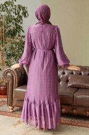  Dark Dusty Rose Muslim Dress 3747KGK - 4