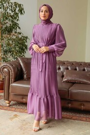  Dark Dusty Rose Muslim Dress 3747KGK - 2