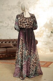  Dark Dusty Rose Muslim Dress 38961KGK - 4