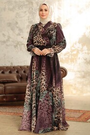  Dark Dusty Rose Muslim Dress 38961KGK - 3