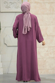 Neva Style - Dark Dusty Rose Muslim Turkish Abaya 11070KGK - Thumbnail