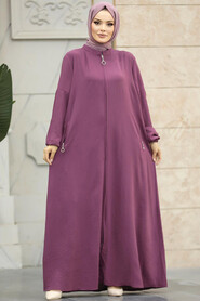 Neva Style - Dark Dusty Rose Muslim Turkish Abaya 11070KGK - Thumbnail