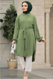  Dark Green Plus Size Tunic 21095KY - 1