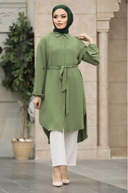  Dark Green Plus Size Tunic 21095KY - 2