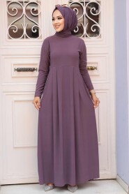 Dark Lila Hijab Dress 18130KLILA - 2