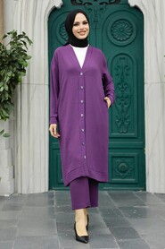  Dark Lila Hijab For Women Triple Suit 5214KLILA - 2