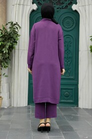  Dark Lila Hijab For Women Triple Suit 5214KLILA - 3