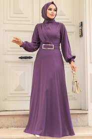  Dark Lila Islamic Clothing Dress 3425KLILA - 1