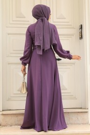  Dark Lila Islamic Clothing Dress 3425KLILA - 3