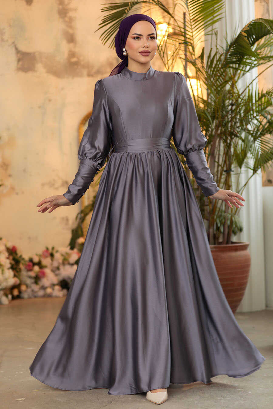 Dark Lila Plus Size Evening Gowns 60801KLILA - Neva-style.com