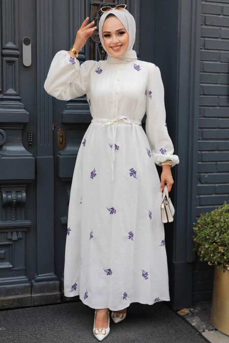  Dark Lila Women Dress 13321KLILA - NEVA STYLE