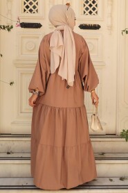  Dark Mink Hijab Maxi Dress 57349KV - 4