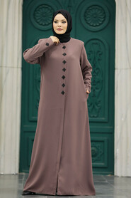  Dark Mink Modest Turkish Abaya 62535KV - 4