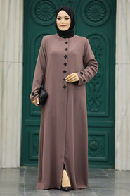  Dark Mink Modest Turkish Abaya 62535KV - 2