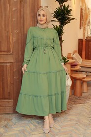  Dark Mint Muslim Long Dress Style 63250KMINT - NEVA STYLE