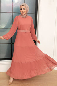  Dark Salmon Pink Hijab For Women Dress 3590KSMN - 1