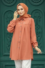  Dark Salmon Pink Long Sleeve Tunic 573KSMN - 1