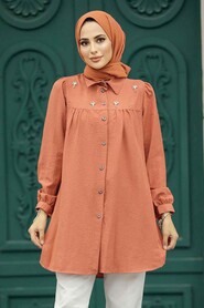 Dark Salmon Pink Long Sleeve Tunic 573KSMN - 2