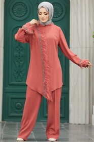  Dark Salmon Pink Modest Dual Suit 40025KSMN - 2