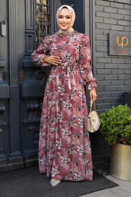  Dusty Rose Hijab Dress 29710GK - 2