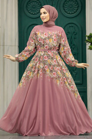  Dusty Rose Hijab Dress 39822GK - 1