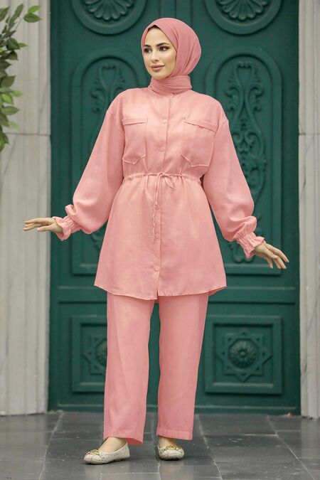  Dusty Rose Hijab Dual Suit 5899GK - NEVASTYLE