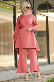  Dusty Rose Hijab Dual Suit Dress 11280GK - 1