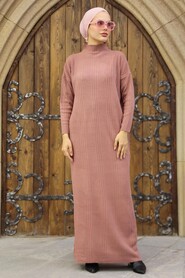  Dusty Rose Hijab Knitwear Dress 34150GK - 3