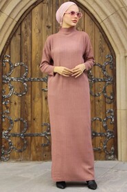  Dusty Rose Hijab Knitwear Dress 34150GK - 2
